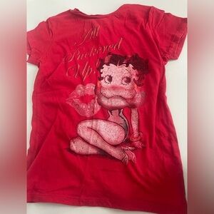Betty boop juniors medium 7-9 red vintage shirt